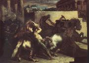 Theodore   Gericault The race of the wild horses USA oil painting artist